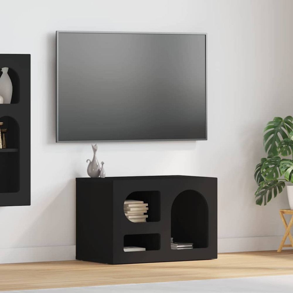 Produktbild för TV-skåp ELST 60 x 35 x 40 cm Svart Konstruerat trä