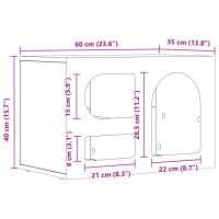Produktbild för TV-skåp ELST 60 x 35 x 40 cm Svart Konstruerat trä