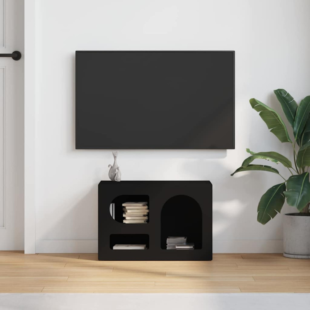 Produktbild för TV-skåp ELST 60 x 35 x 40 cm Svart Konstruerat trä