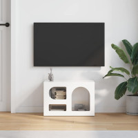 Produktbild för TV-skåp ELST 60 x 35 x 40 cm Högblanka vita Konstruerat trä