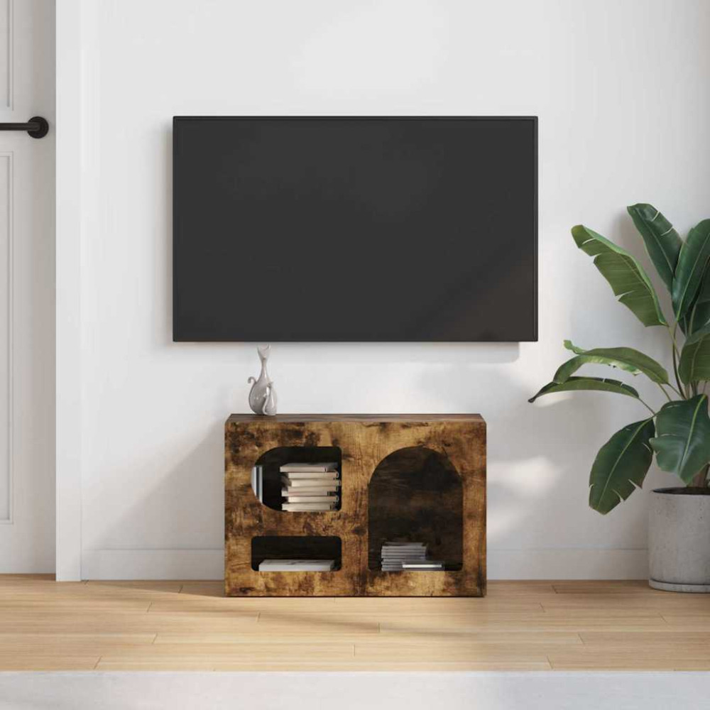 Produktbild för TV-skåp ELST 60 x 35 x 40 cm Rökt ek Konstruerat trä