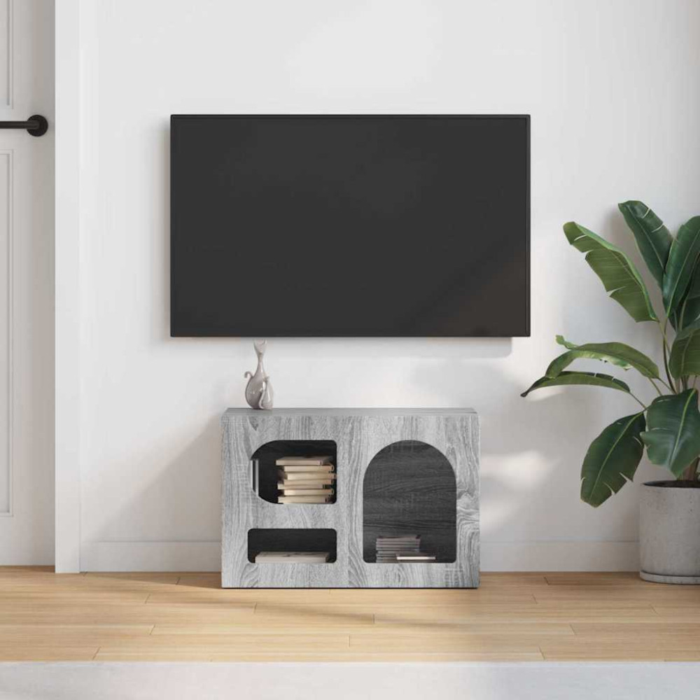 Produktbild för TV-skåp ELST 60 x 35 x 40 cm Grå Sonoma Konstruerat trä
