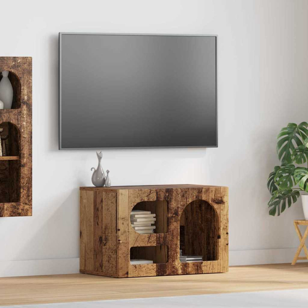 Produktbild för TV-skåp ELST 60 x 35 x 40 cm Gammalt trä Konstruerat trä