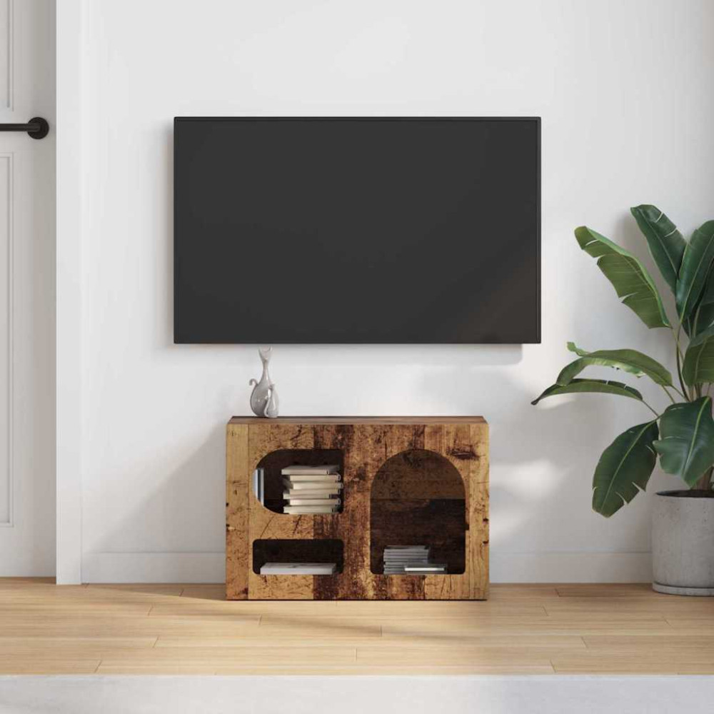 Produktbild för TV-skåp ELST 60 x 35 x 40 cm Gammalt trä Konstruerat trä
