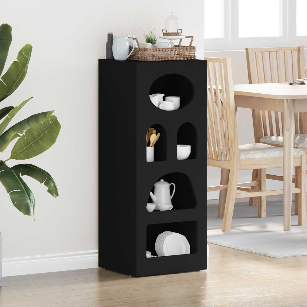 Produktbild för Sideboard ELST Svart 40 x 35 x 100,5 cm Konstruerat trä