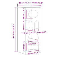 Produktbild för Sideboard ELST Svart 40 x 35 x 100,5 cm Konstruerat trä