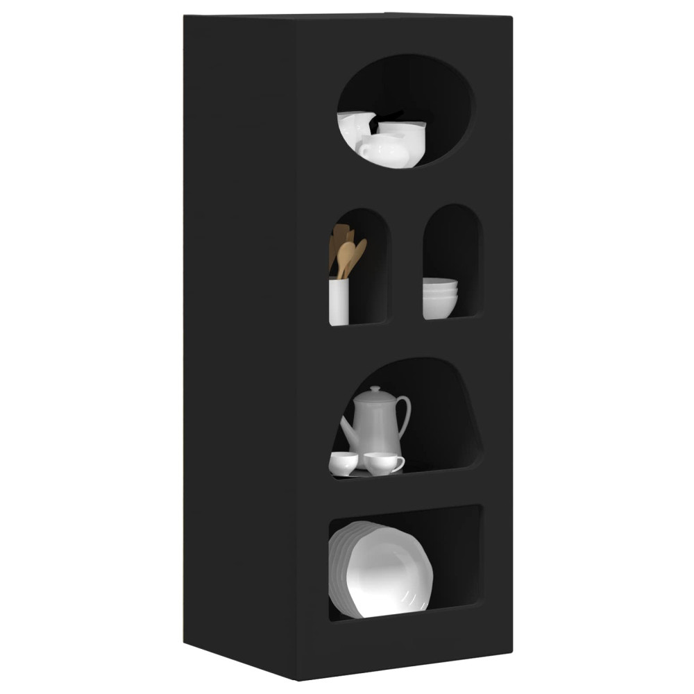 Produktbild för Sideboard ELST Svart 40 x 35 x 100,5 cm Konstruerat trä