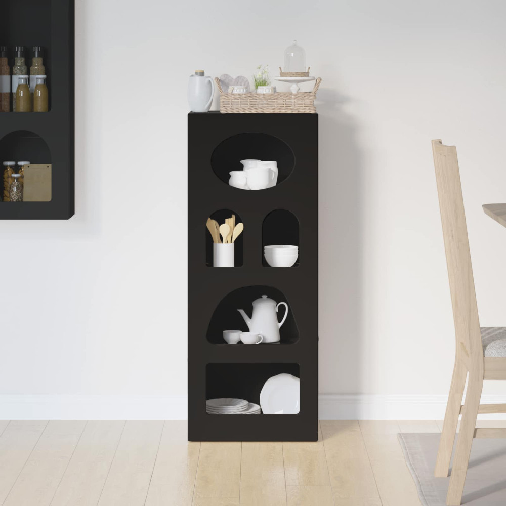 Produktbild för Sideboard ELST Svart 40 x 35 x 100,5 cm Konstruerat trä