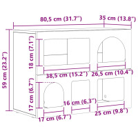 Produktbild för Sideboard ELST Betonggrå 80,5 x 35 x 59 cm Konstruerat trä