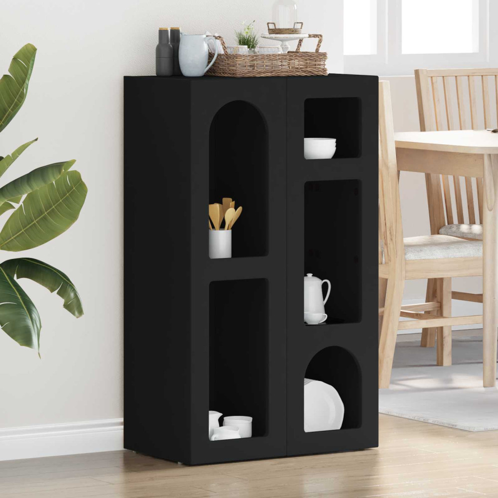 Produktbild för Sideboard ELST Svart 59 x 35 x 100,5 cm Konstruerat trä