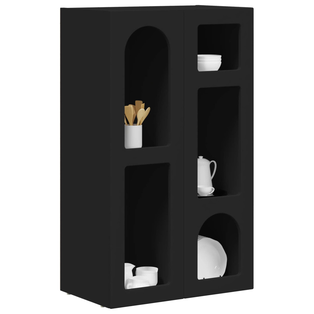 Produktbild för Sideboard ELST Svart 59 x 35 x 100,5 cm Konstruerat trä