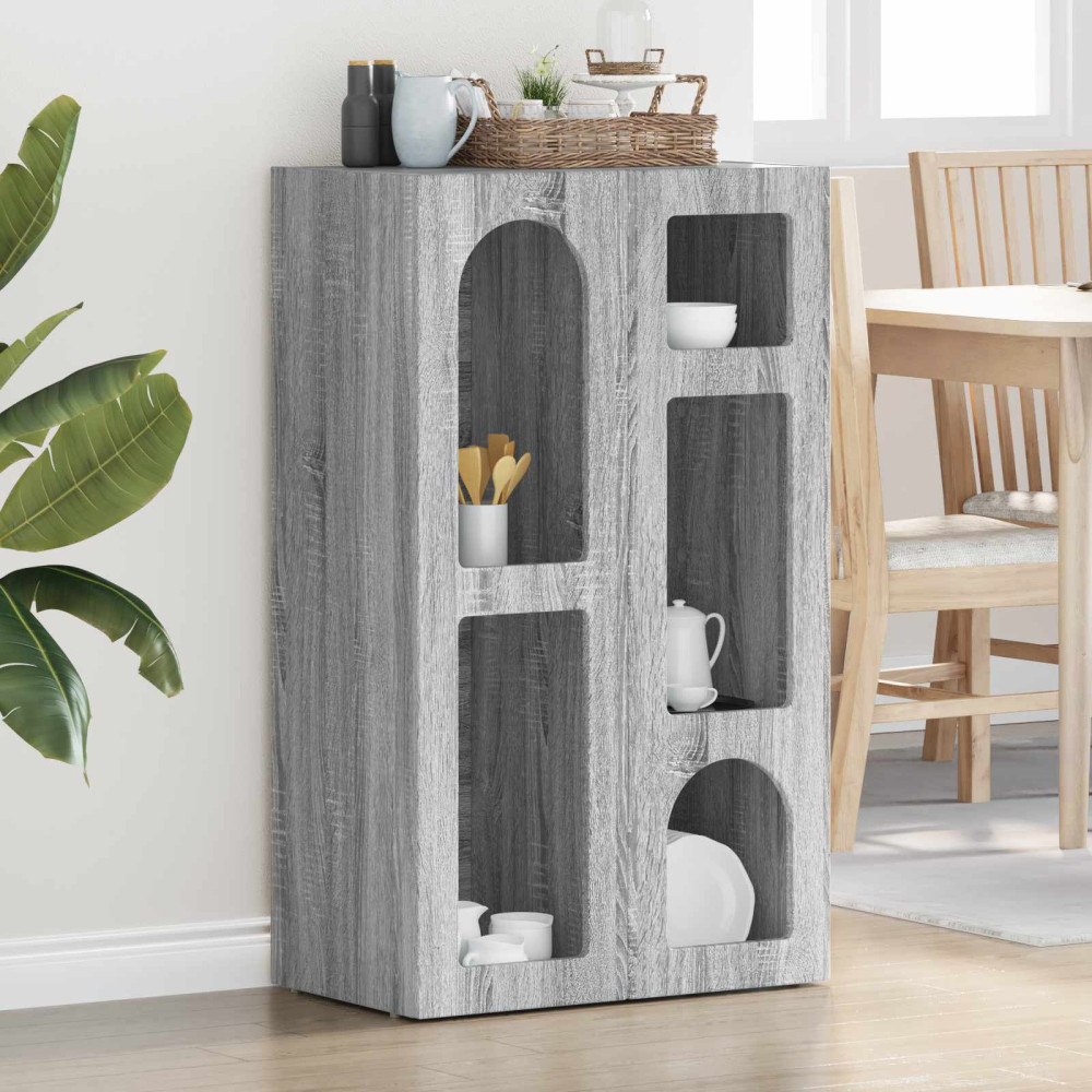Produktbild för Sideboard ELST Grå Sonoma 59 x 35 x 100,5 cm Konstruerat trä