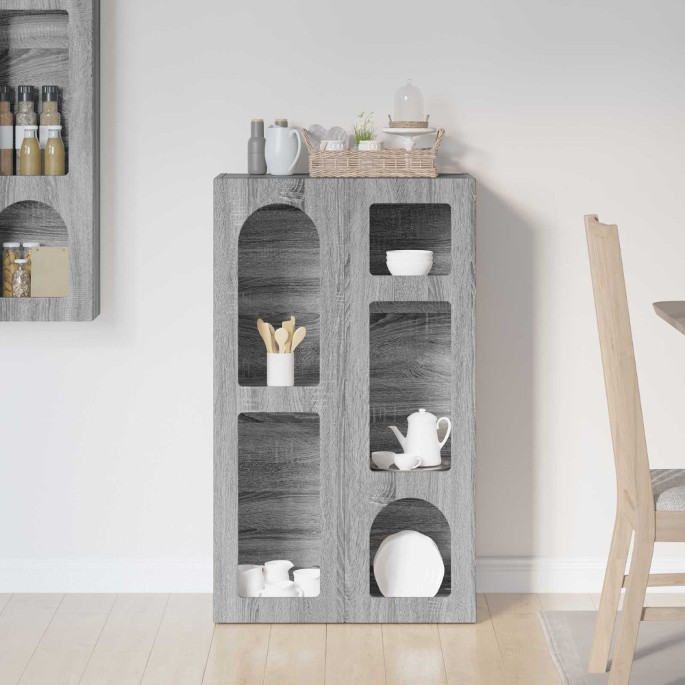 Produktbild för Sideboard ELST Grå Sonoma 59 x 35 x 100,5 cm Konstruerat trä