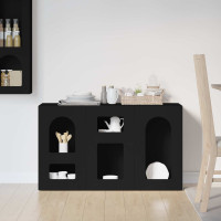 Produktbild för Sideboard ELST Svart 100 x 35 x 59 cm Konstruerat trä