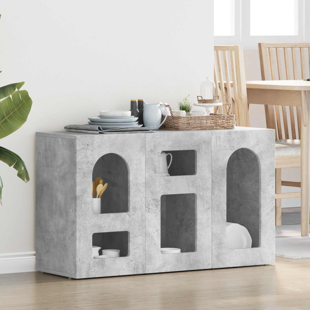 Produktbild för Sideboard ELST Betonggrå 100 x 35 x 59 cm Konstruerat trä