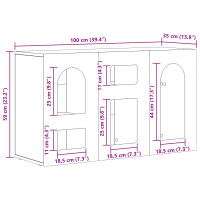 Produktbild för Sideboard ELST Betonggrå 100 x 35 x 59 cm Konstruerat trä