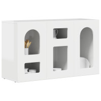 Produktbild för Sideboard Högblanka vita 100 x 35 x 59 cm Konstruerat trä