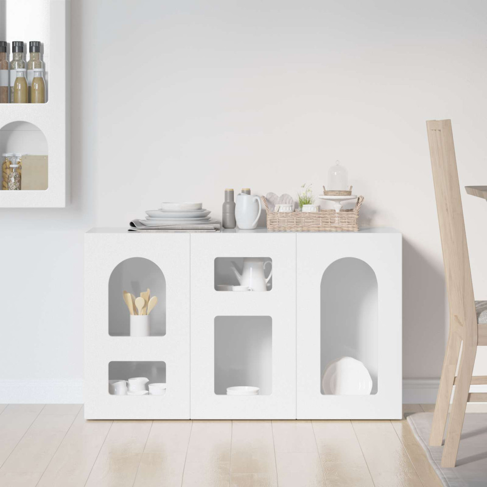 Produktbild för Sideboard Högblanka vita 100 x 35 x 59 cm Konstruerat trä