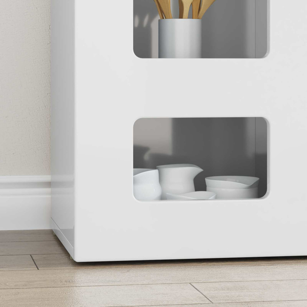 Produktbild för Sideboard Högblanka vita 100 x 35 x 59 cm Konstruerat trä