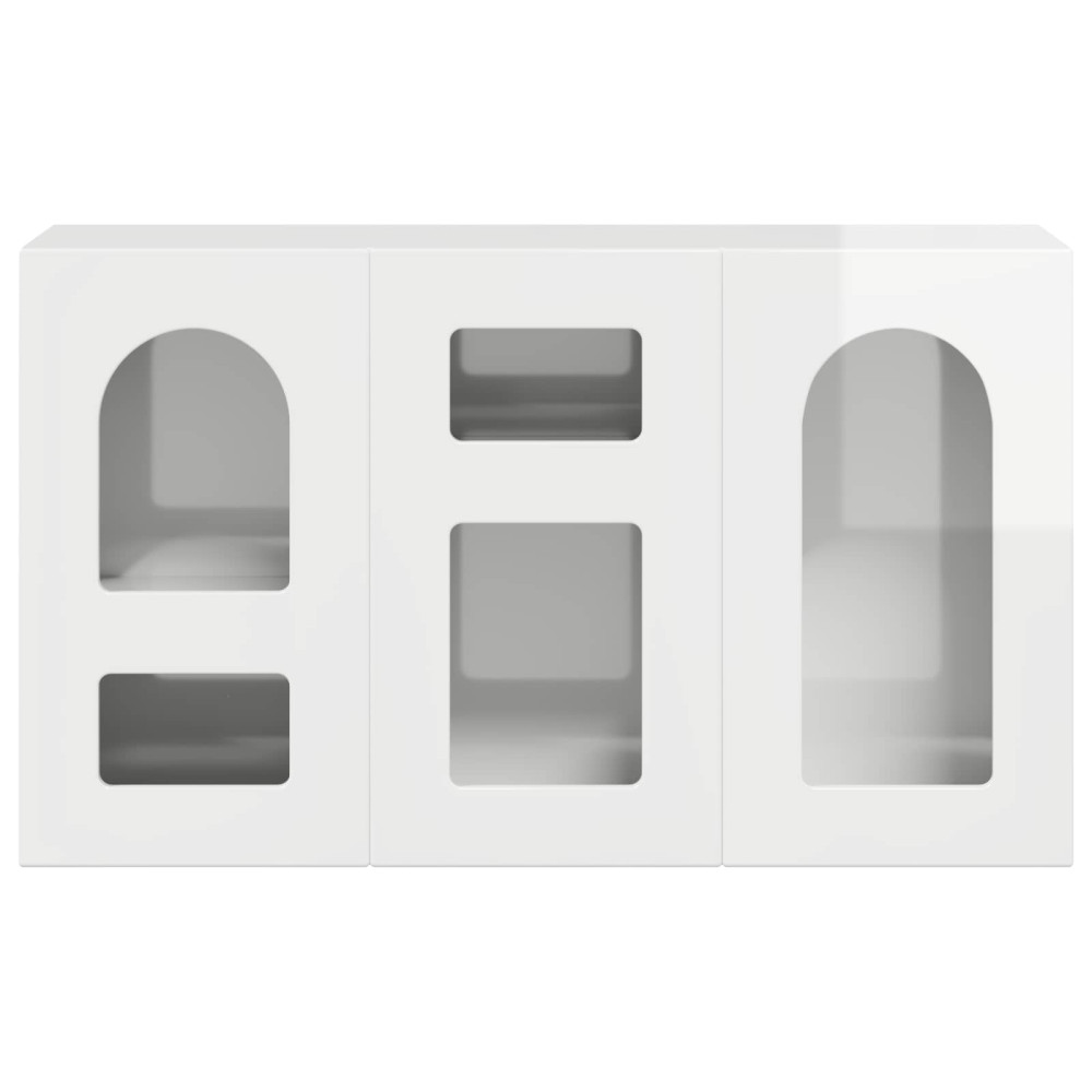 Produktbild för Sideboard Högblanka vita 100 x 35 x 59 cm Konstruerat trä