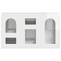 Produktbild för Sideboard Högblanka vita 100 x 35 x 59 cm Konstruerat trä