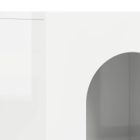 Produktbild för Sideboard Högblanka vita 100 x 35 x 59 cm Konstruerat trä