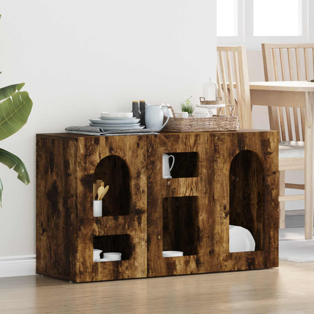 Produktbild för Sideboard ELST Rökt ek 100 x 35 x 59 cm Konstruerat trä