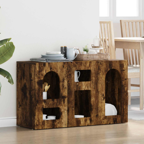 vidaXL Sideboard ELST Rökt ek 100 x 35 x 59 cm Konstruerat trä