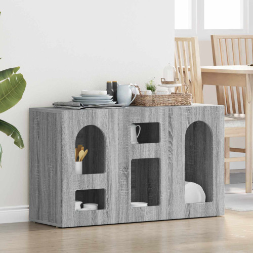 vidaXL Sideboard ELST Grå Sonoma 100 x 35 x 59 cm Konstruerat trä