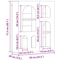 Produktbild för Hängande skåp ELST Vit 59 x 20 x 71.5 cm Konstruerat trä