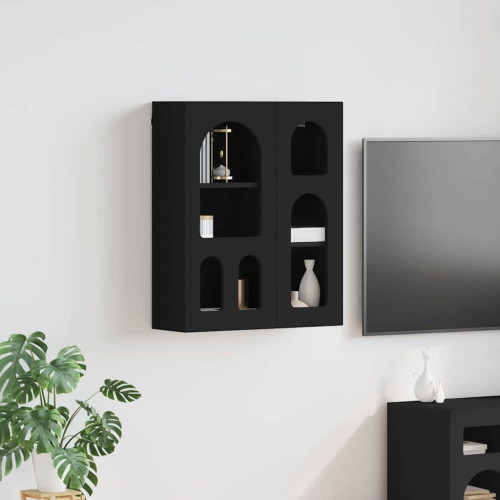 vidaXL Hängande skåp ELST Svart 59 x 20 x 71.5 cm Konstruerat trä