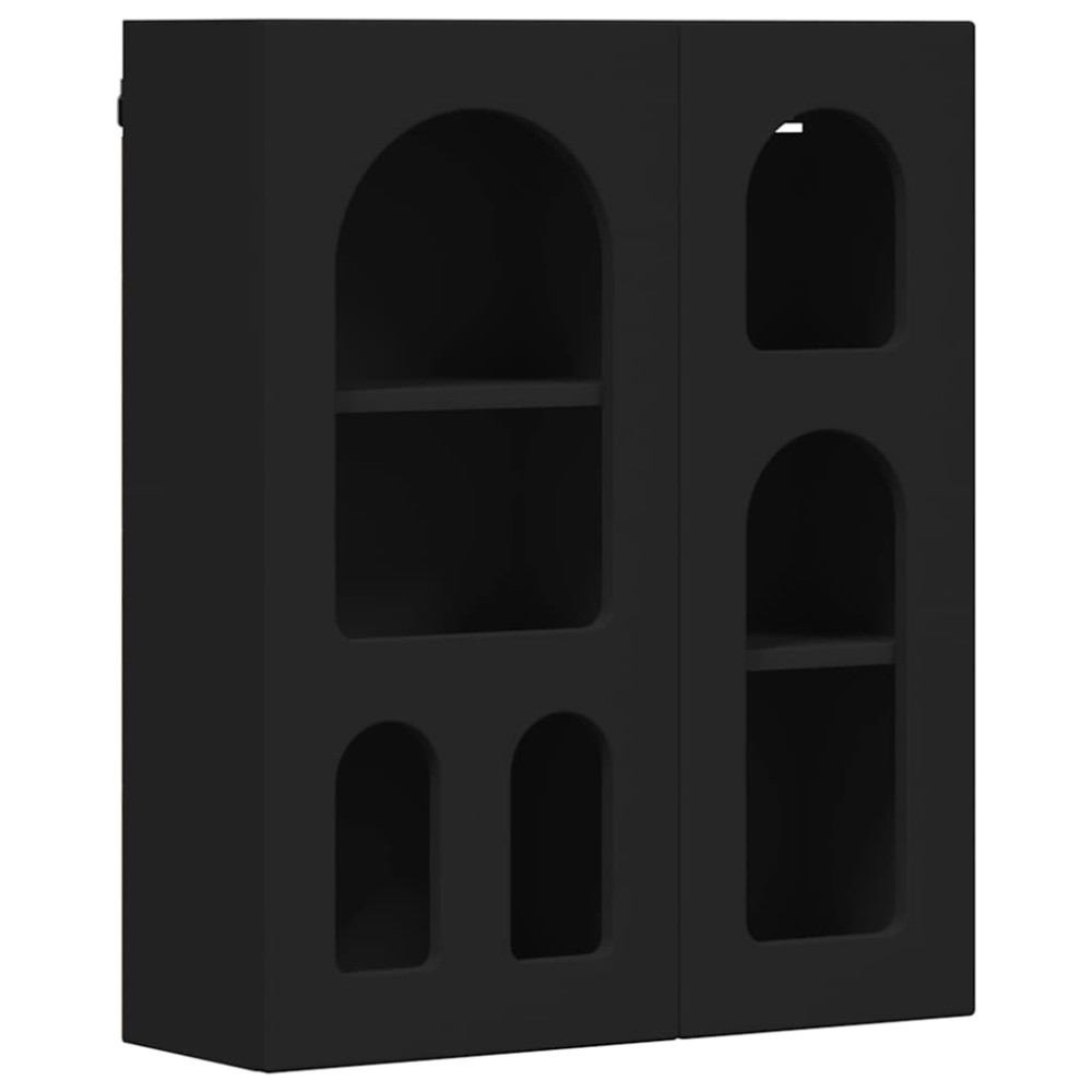 Produktbild för Hängande skåp ELST Svart 59 x 20 x 71.5 cm Konstruerat trä