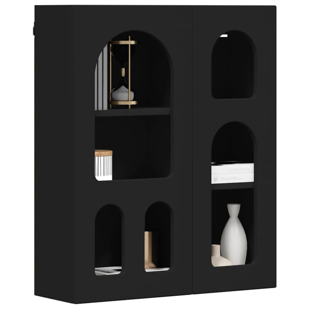 Produktbild för Hängande skåp ELST Svart 59 x 20 x 71.5 cm Konstruerat trä