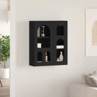 Produktbild för Hängande skåp ELST Svart 59 x 20 x 71.5 cm Konstruerat trä