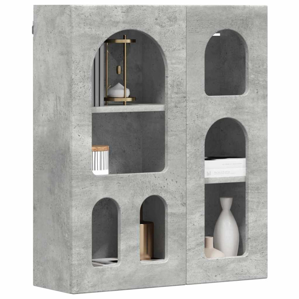 Produktbild för Hängande skåp ELST Betonggrå 59 x 20 x 71.5 cm Konstruerat trä