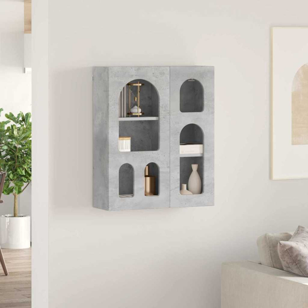 Produktbild för Hängande skåp ELST Betonggrå 59 x 20 x 71.5 cm Konstruerat trä