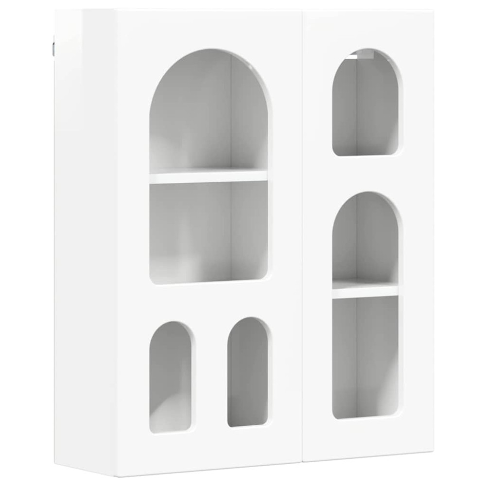 Produktbild för Hängande skåp med hylla ELST Högblanka vita 59 x 20 x 71.5 cm