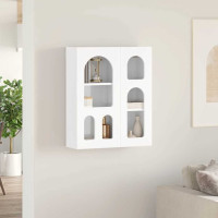 Produktbild för Hängande skåp med hylla ELST Högblanka vita 59 x 20 x 71.5 cm