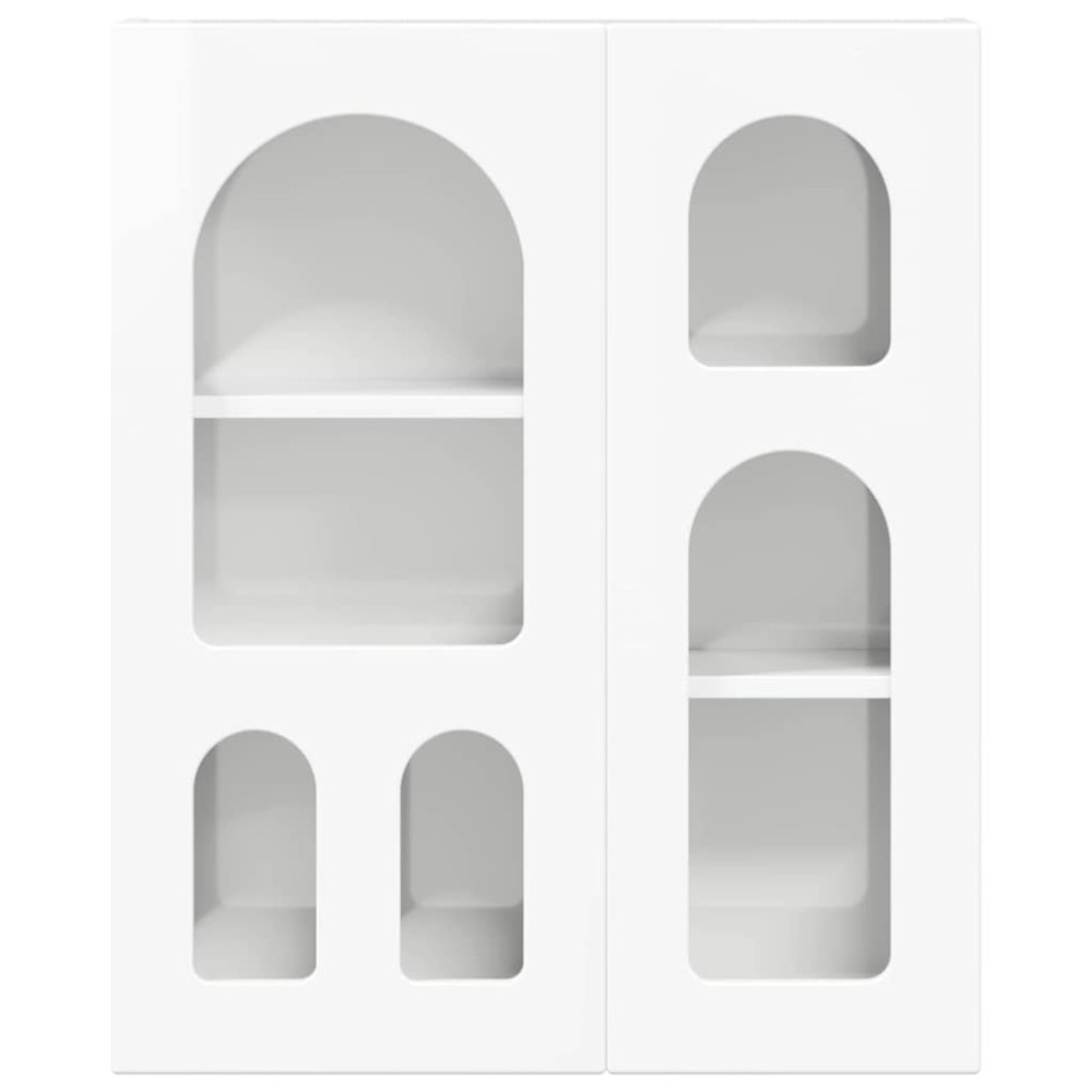 Produktbild för Hängande skåp med hylla ELST Högblanka vita 59 x 20 x 71.5 cm