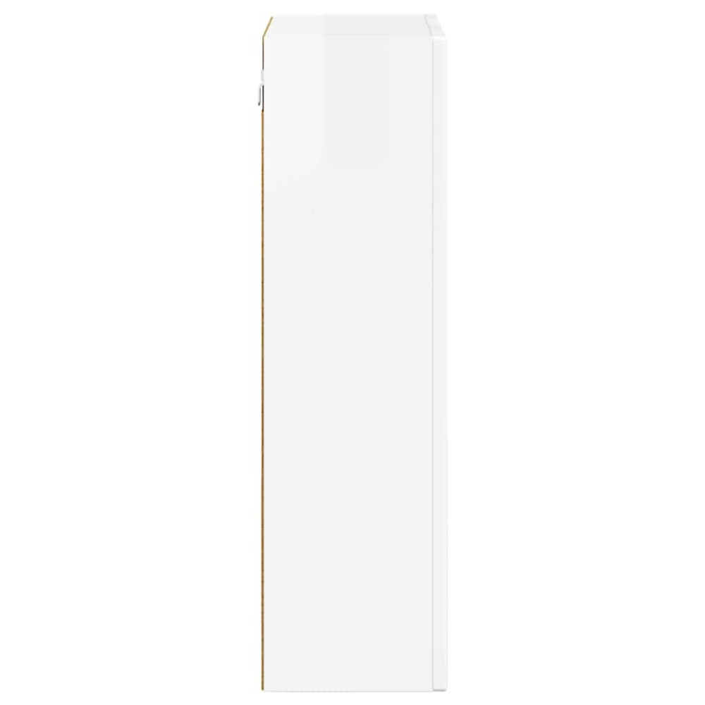 Produktbild för Hängande skåp med hylla ELST Högblanka vita 59 x 20 x 71.5 cm