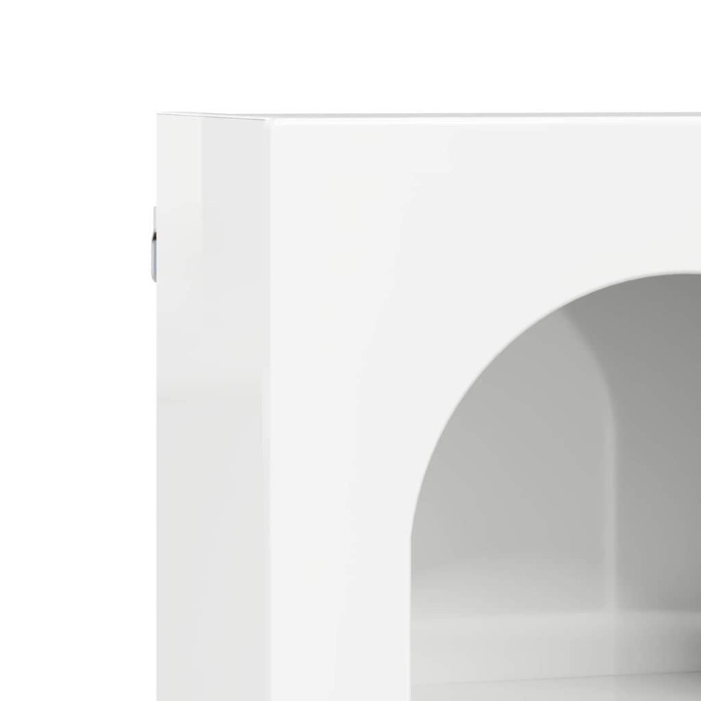 Produktbild för Hängande skåp med hylla ELST Högblanka vita 59 x 20 x 71.5 cm