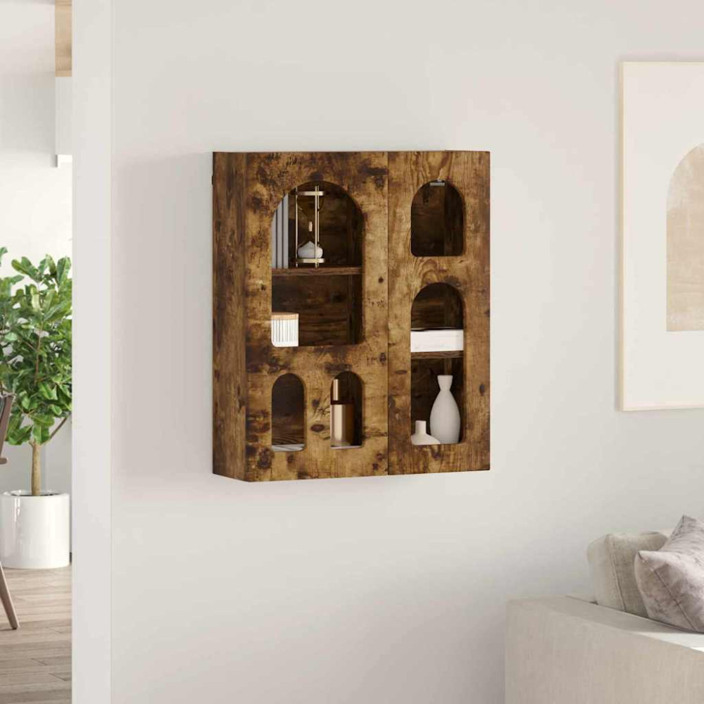 Produktbild för Hängande skåp ELST Rökt ek 59 x 20 x 71.5 cm Konstruerat trä
