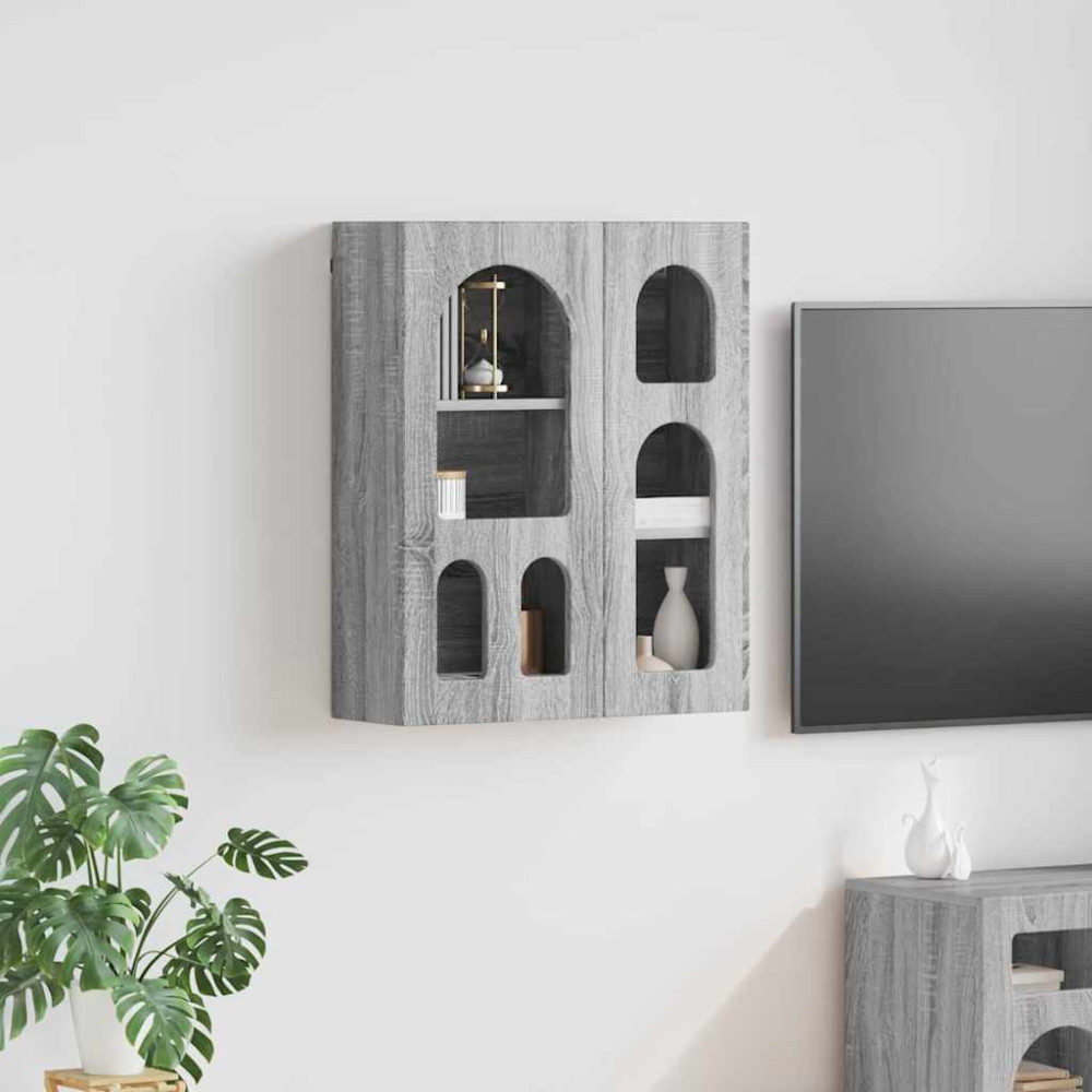 Produktbild för Hängande skåp ELST Grå Sonoma 59 x 20 x 71.5 cm Konstruerat trä