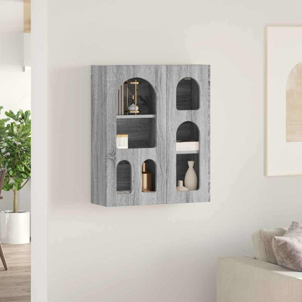 Produktbild för Hängande skåp ELST Grå Sonoma 59 x 20 x 71.5 cm Konstruerat trä