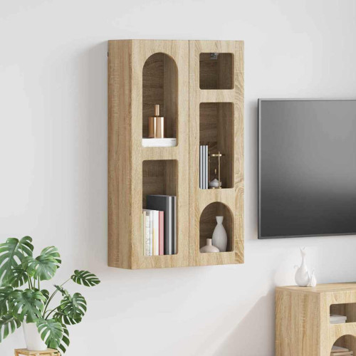 vidaXL Hängande skåp ELST Sonoma-ek 59 x 20 x 100 cm Konstruerat trä
