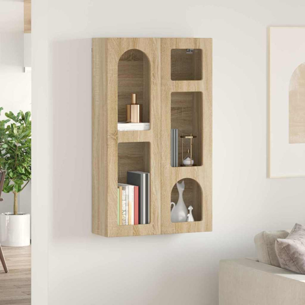 Produktbild för Hängande skåp ELST Sonoma-ek 59 x 20 x 100 cm Konstruerat trä
