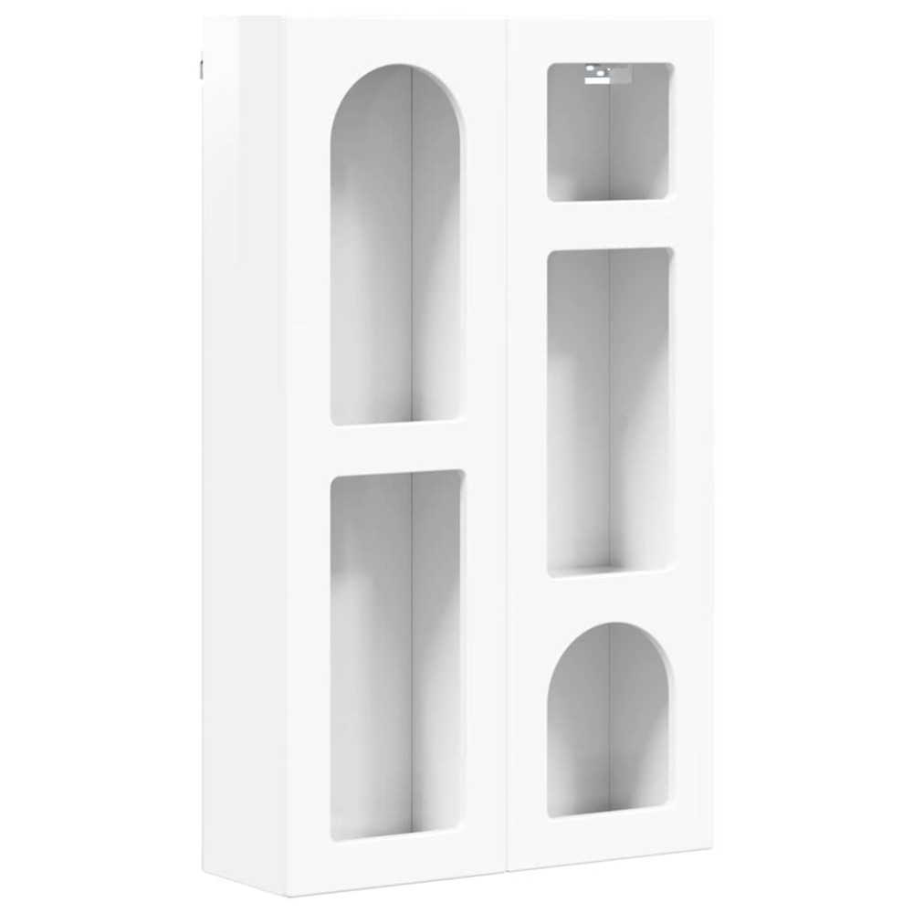 Produktbild för Hängande skåp med hylla ELST Högblanka vita 59 x 20 x 100 cm