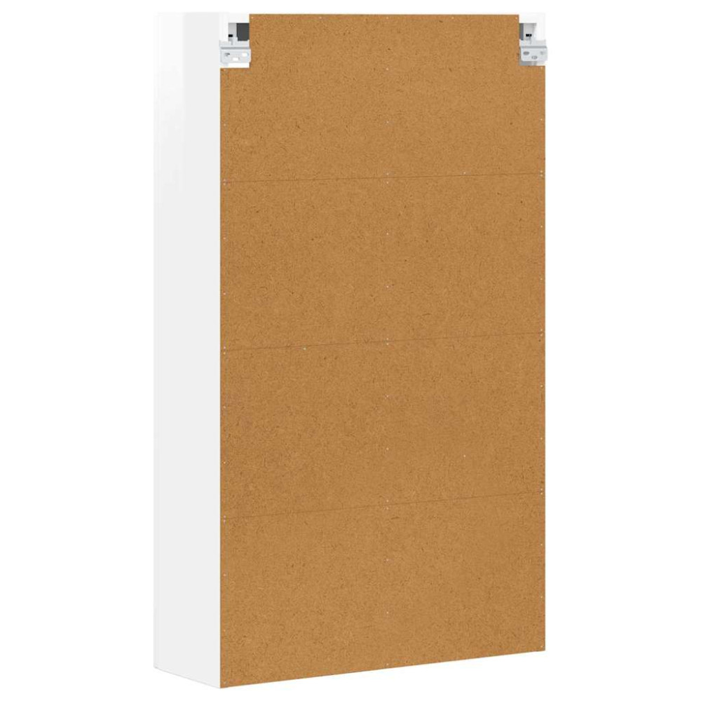 Produktbild för Hängande skåp med hylla ELST Högblanka vita 59 x 20 x 100 cm