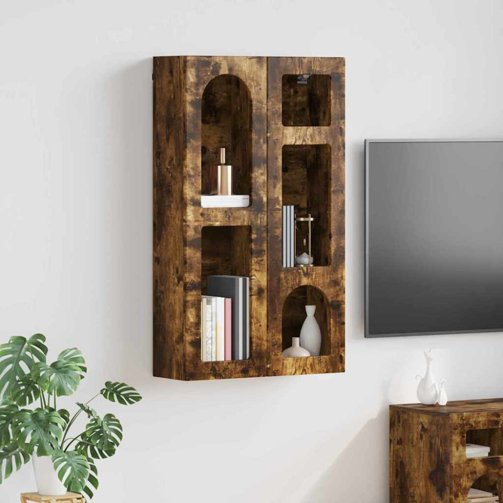Produktbild för Hängande skåp ELST Rökt ek 59 x 20 x 100 cm Konstruerat trä