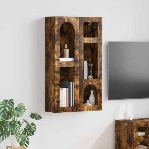 vidaXL Hängande skåp ELST Rökt ek 59 x 20 x 100 cm Konstruerat trä